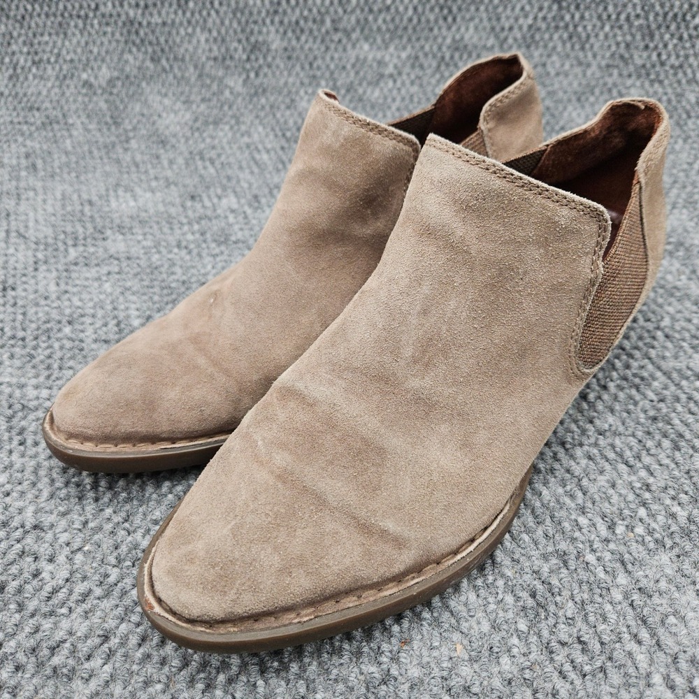Born Women 8.5 Tan Suede Kerri Ankle Booties Casual Western Slip On Shoes